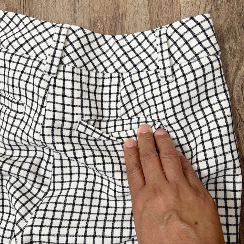 Cabi Windowpane Plaid Trousers Black White 3203 Size 2 - Picture 11 of 13